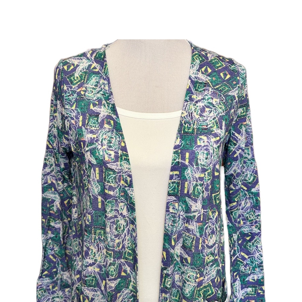 LuLaRoe Sarah Size Small Cardigan Sweater Floral Long Duster
